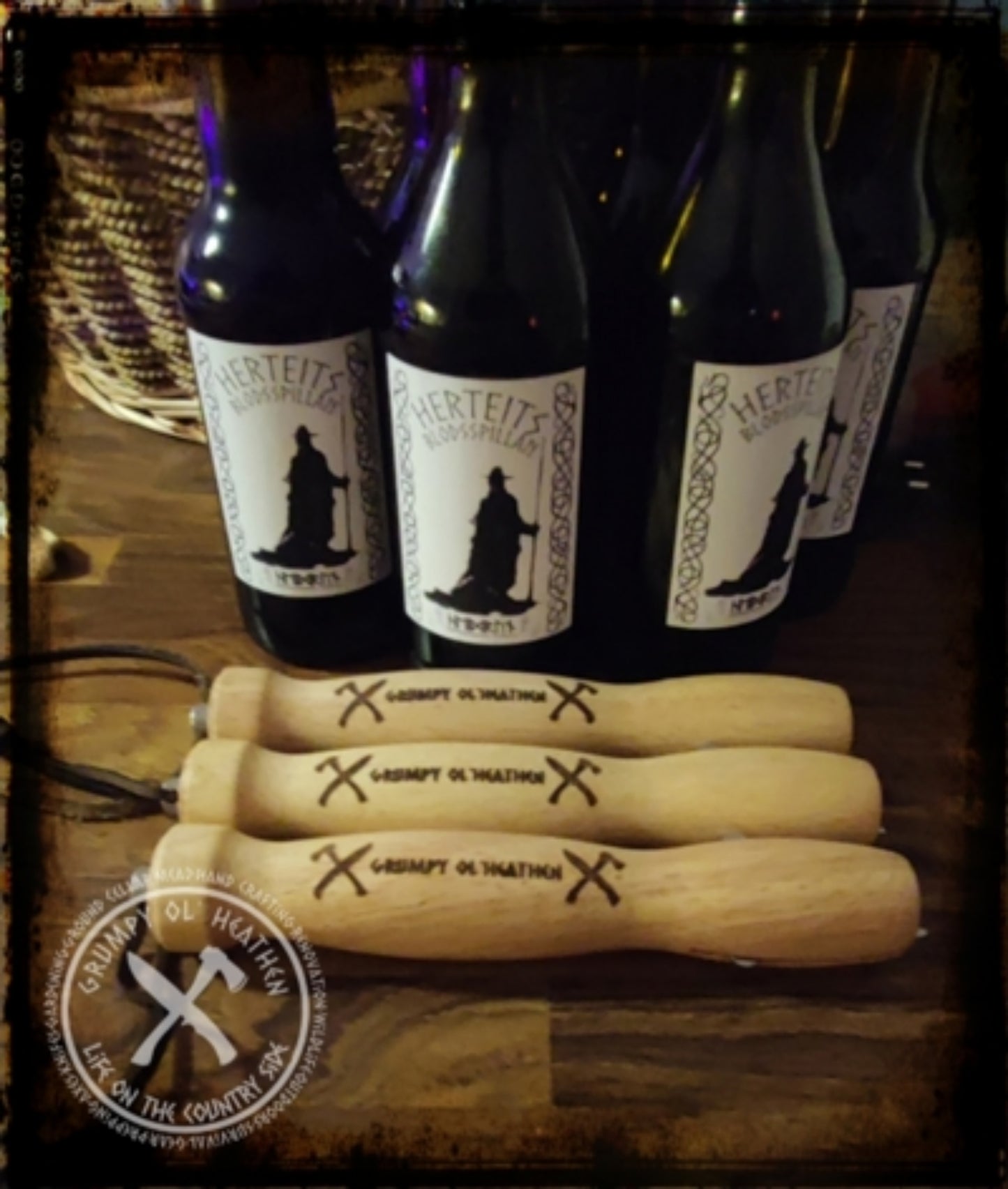 Grillpinne i trä och metall