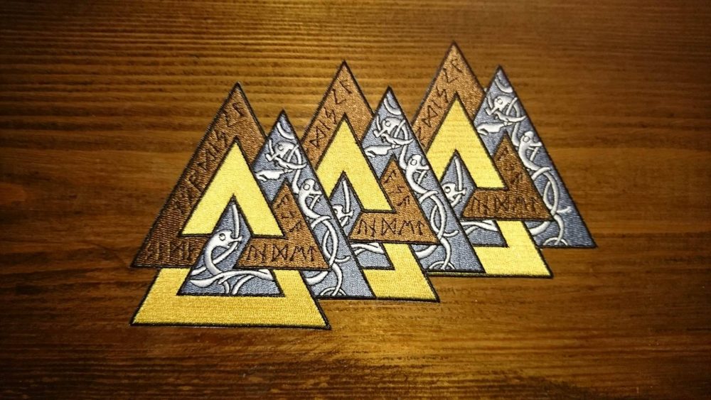 Tygmärke (NAS logo) Valknutslogo 10x10cm