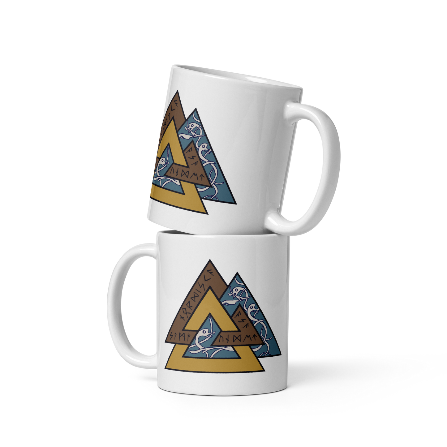Vit keramikmugg med Asa-samfundet logo
